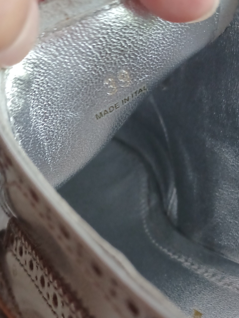 PRADA Silver Metallic Leather Platform Oxford Shoes - Picture 7 of 16